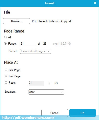 insert PDF pages