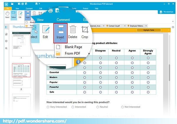 insert split delete pages