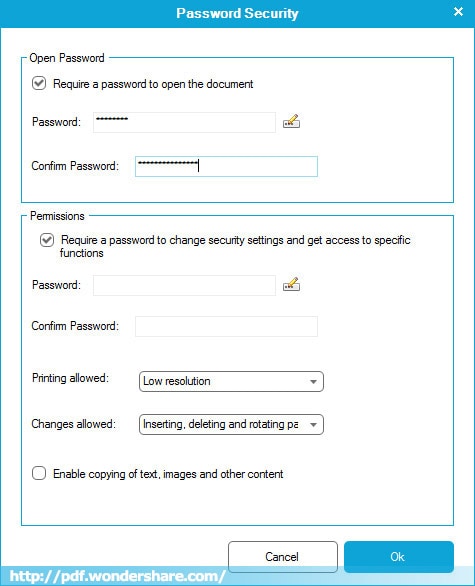 Set password to PDF