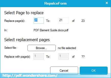 Replace PDF pages