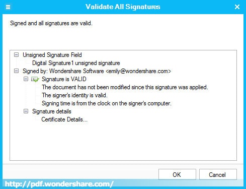 validate signatures