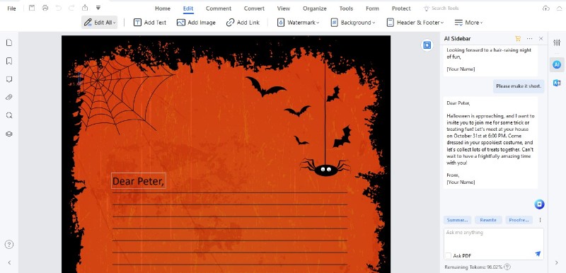 editar tarjetas de halloween pdfelement