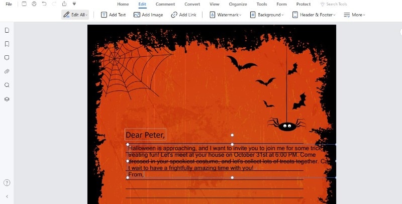 tarjetas de halloween añadir texto