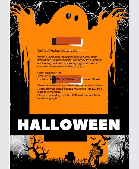 texto de invitación a la fiesta de halloween 2