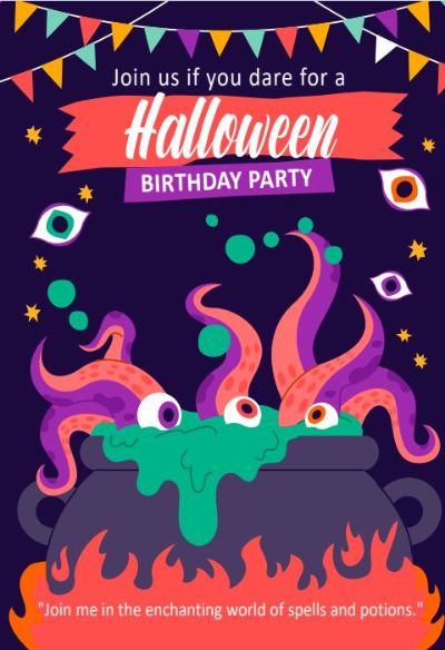 Halloween-Poster mit Hexen-Zitat 1