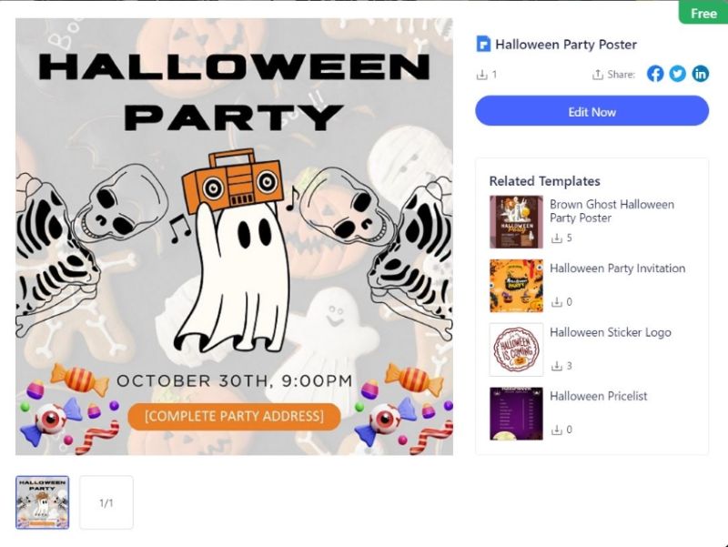 pdfelement halloween template selected