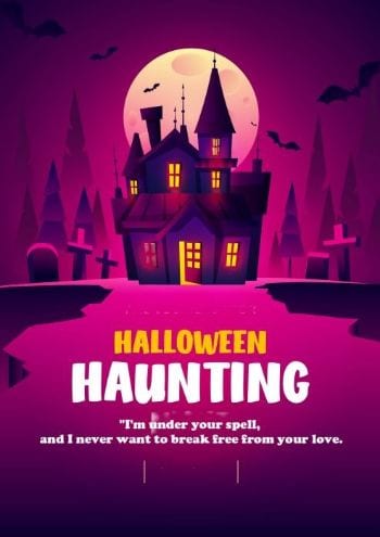 poster with love halloween quote