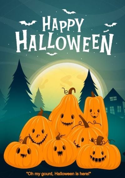 poster with cute pumpkin quote
