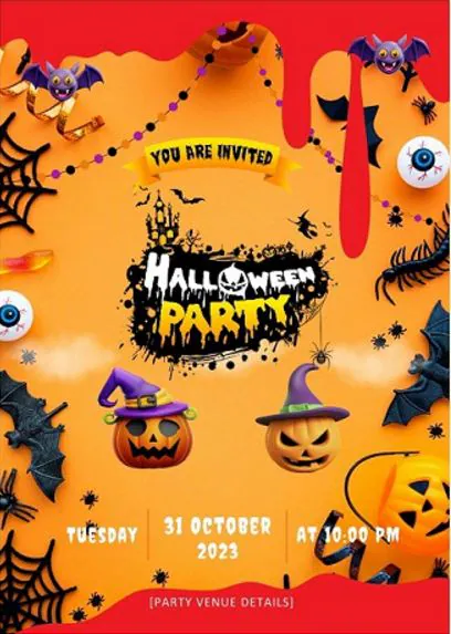 modello di invito per una festa di Halloween 