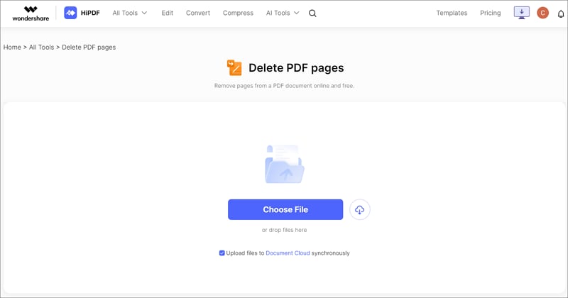 remove pdf pages online