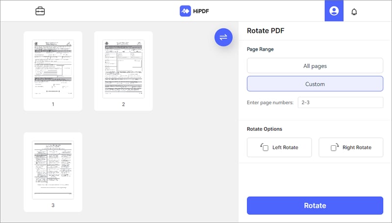 how to rotate pdf online