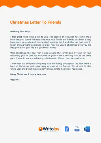 lettre de Noël pour un meilleur ami