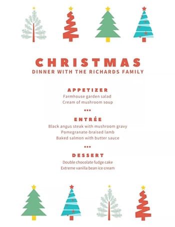 christmas dinner tree invite