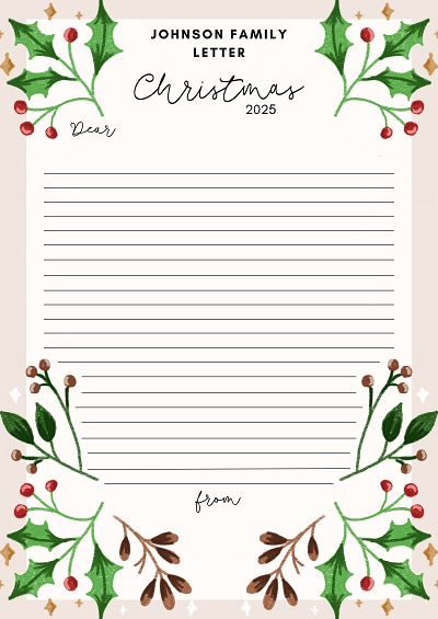 christmas letter template