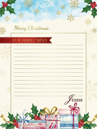 christmas letter template
