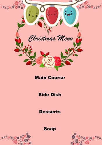 design de menu de natal