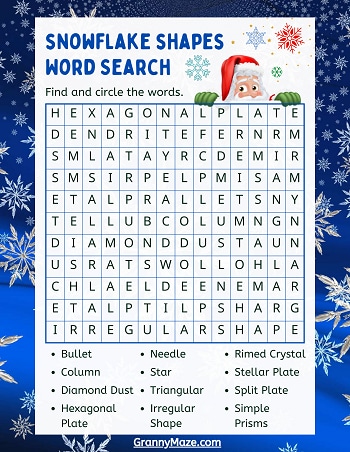 christmas word search large print