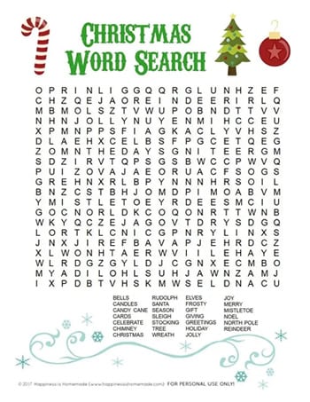 christmas wordsearch for adults