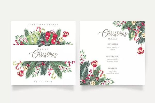 colorful christmas dinner template