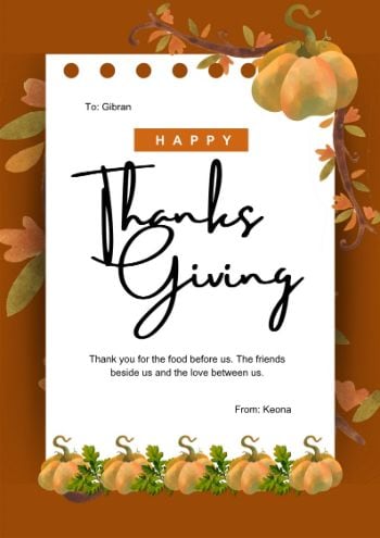 cut thanksgiving card