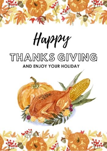 pie thanksgiving card