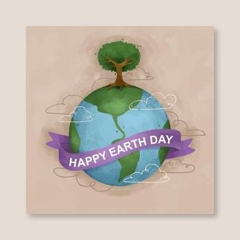 Einfache Happy Earth Day Karte