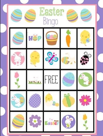 easter bingo card