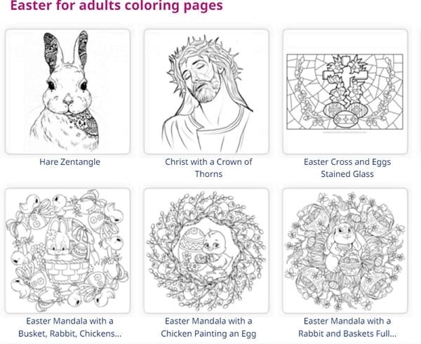 easter coloring for adults