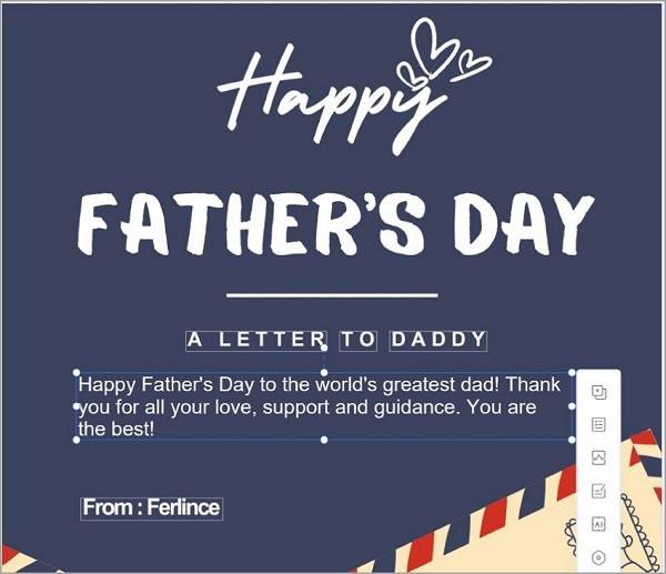 customize fathers day card