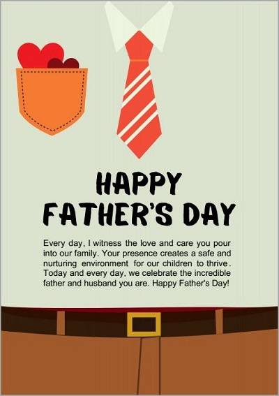 fathers day card from a wife