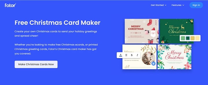 usa fotor para crear tarjetas navideñas