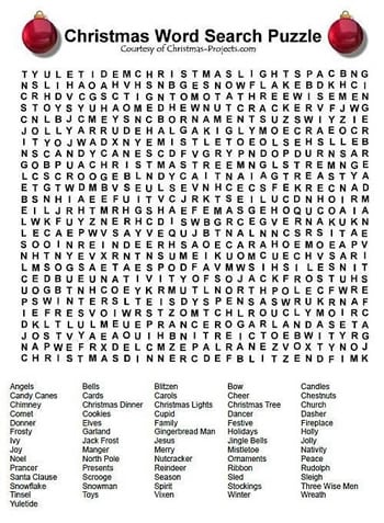 giant christmas word search