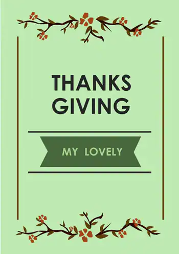 carte verte de Thanksgiving