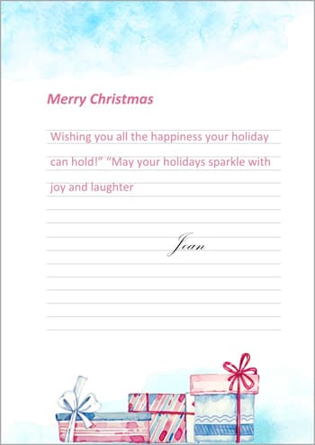 merry christmas letter template