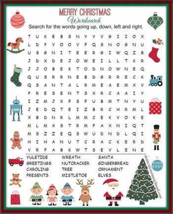 merry christmas word search