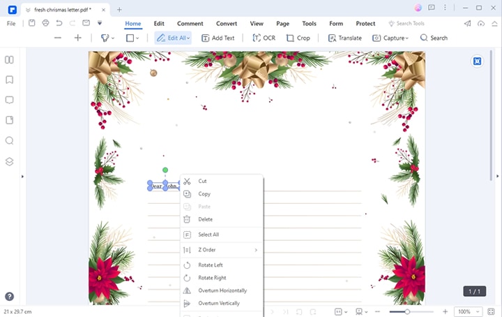 pdfelement para editar cartas de navidad