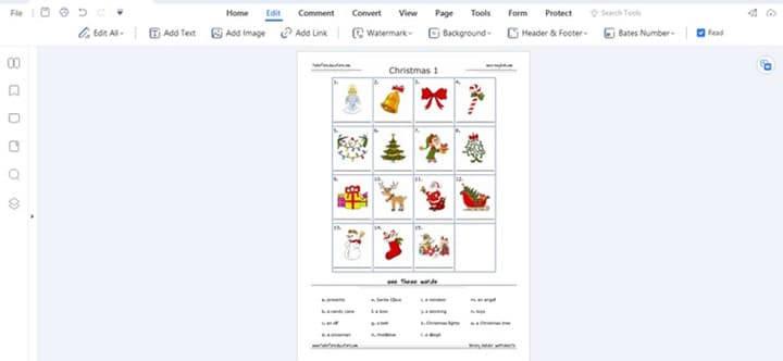 pdfelement edit christmas worksheet
