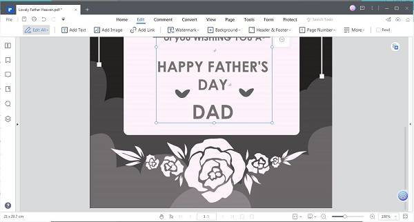 create fathers day card from template