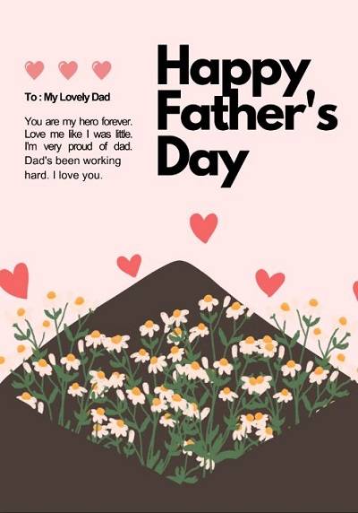 printable flower themed fathers day card