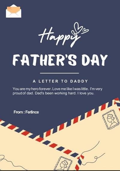 lovely letter happy fathers day card