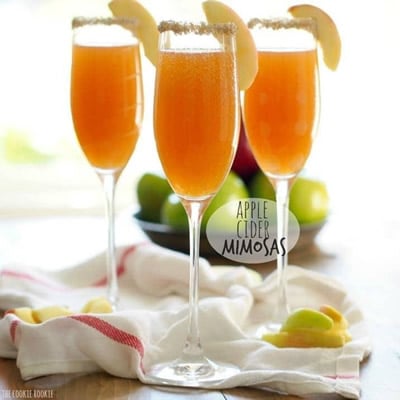 simple thanksgiving beverage apple cider mimosa
