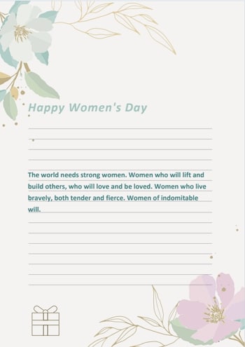 special womens day quote template