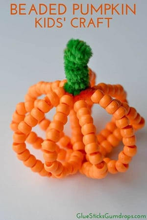 thanksgiving beaded pumpkin craft