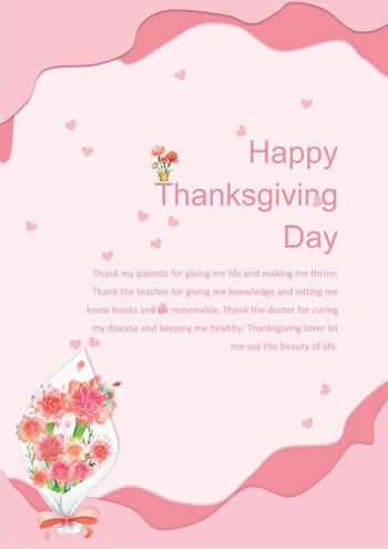 thanksgiving card pink