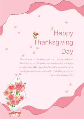 Carte de Thanksgiving rose