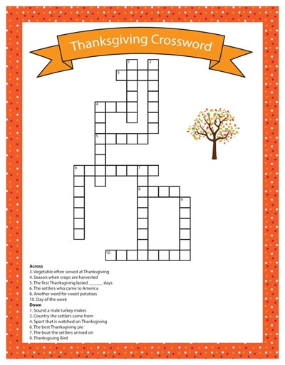 thanksgiving crossword