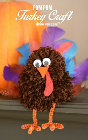 thanksgiving pompom turkey craft