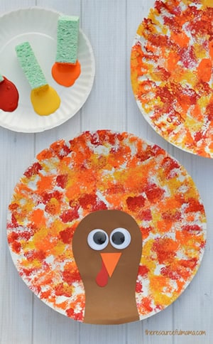 thanksgiving sponged painted turkey