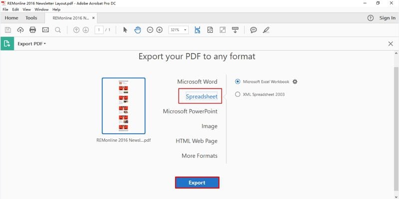 converting pdf to excel adobe