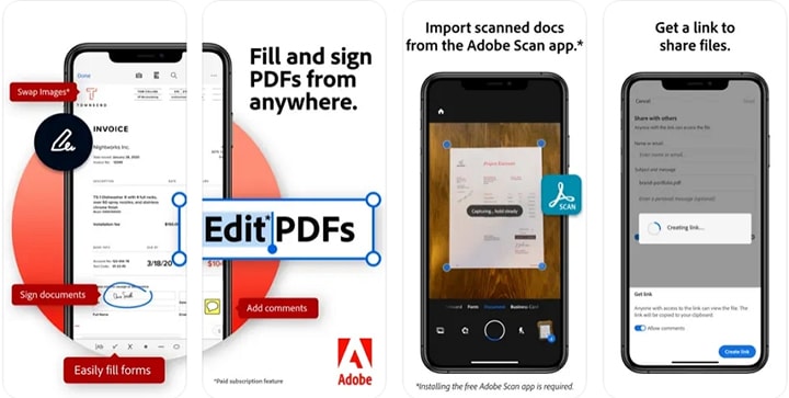 adobe pdf reading app interface